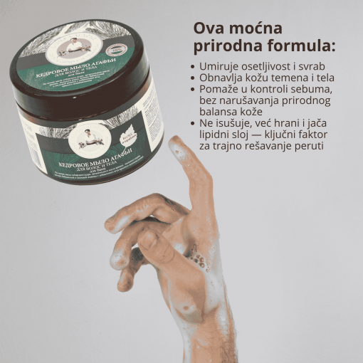 KEDROV gusti šampon-koncentrat za kosu i telo na bazi kedrovog ulja 300ml - Image 8
