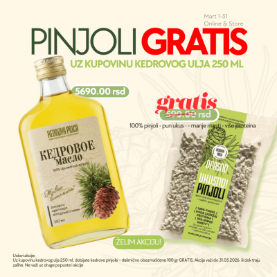 KP Hladno ceđeno kedrovo ulje 100% pinjole 250 ml