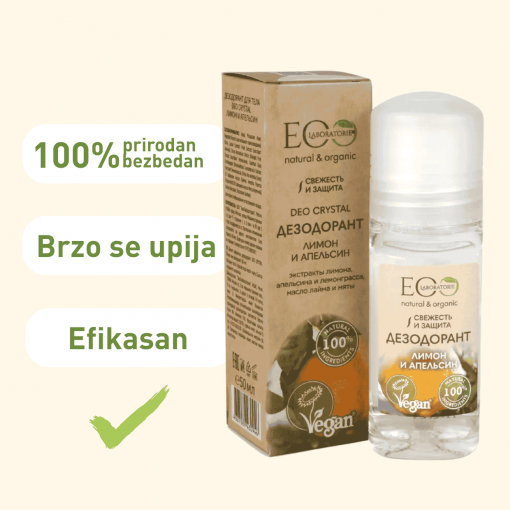 EO LABORATORIE 100% Natural dezodorans za telo LIMUN I NARANDŽA 50 ml - Image 2