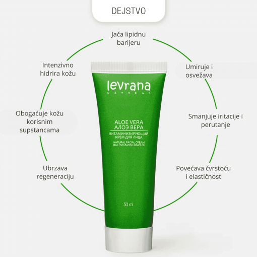 LEVRANA organic ALOJA VERA vitaminska MLE krema za lice 50 ml - Image 2