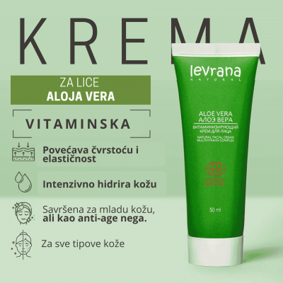 LEVRANA organic ALOJA VERA vitaminska MLE krema za lice 50 ml
