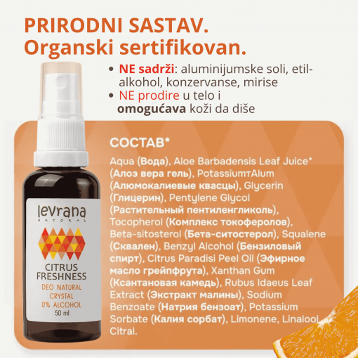 LEVRANA dezodorans CITRUSNA SVEŽINA 50 ml - Image 10