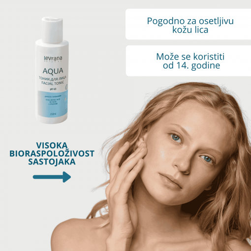 LEVRANA Tonik za lice AQUA Hijaluronska kiselina Betain Morske alge 150 ml - Image 7