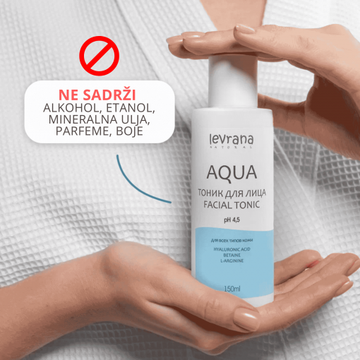 LEVRANA Tonik za lice AQUA Hijaluronska kiselina Betain Morske alge 150 ml - Image 5