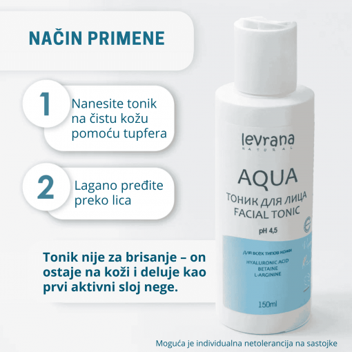LEVRANA Tonik za lice AQUA Hijaluronska kiselina Betain Morske alge 150 ml - Image 8