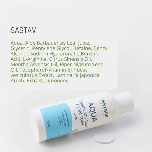 LEVRANA Tonik za lice AQUA Hijaluronska kiselina Betain Morske alge 150 ml - Image 10