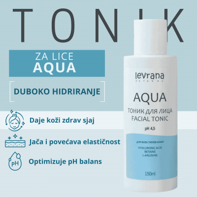 LEVRANA Tonik za lice AQUA Hijaluronska kiselina Betain Morske alge