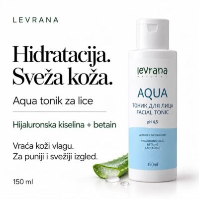 Levrana tonik Aqua za svežinu, tonus i duboku hidrataciju kože lica 150 m