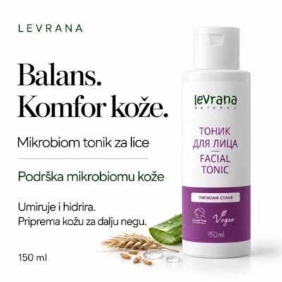 Levrana Tonik Mikrobiom za balans, umirenje i komfor kože lica 150 ml