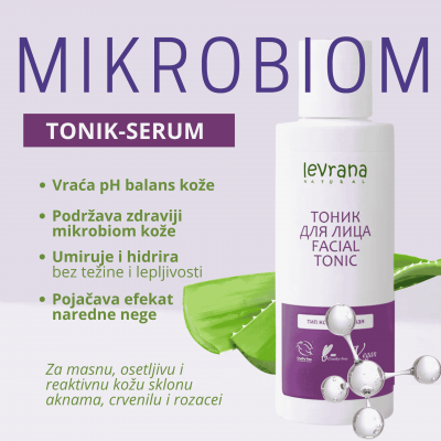 Levrana Tonik Mikrobiom za balans, umirenje i komfor kože lica 150 ml