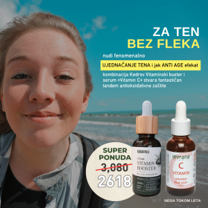 Set za negu lica tokom leta, tandem: serum Vitamin C + Kedrov vitaminski buster
