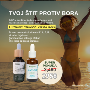 Set za negu lica tokom leta: serum ANTI OX+ Kedrov vitaminski buster