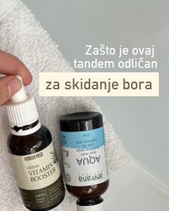 Set za lice i oči za skidanje bora: serum AQUA+ Kedrov vitaminski buster Brišemo bore