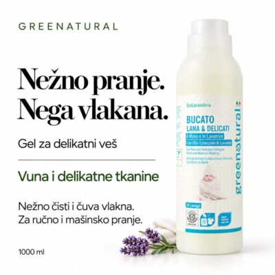GREENATURAL Ekološki gel za delikatno pranje veša Vuna i deca 1000 ml