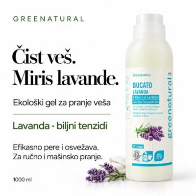 GREENATURAL Gel za pranje veša Lavanda ICEA 1000 ml