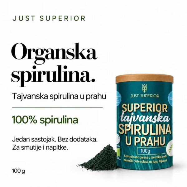 JUST SUPERIOR Spirulina u prahu organic 100 g