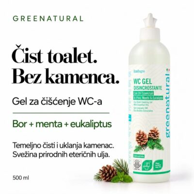 GREENATURAL Ekološki gel za čišćenje sanitarija sa esencijalnim uljima 500 ml