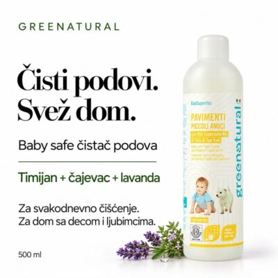 GREENATURAL Baby safe Sredstvo za čišćenje podova sa organskim esencijalnim uljima 500 ml