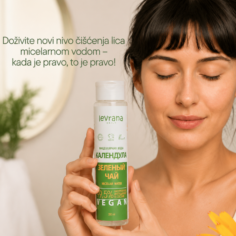 Levrana micelarna voda za nežno čišćenje i svežinu kože Neven i zeleni čaj 350 ml - Slika 2