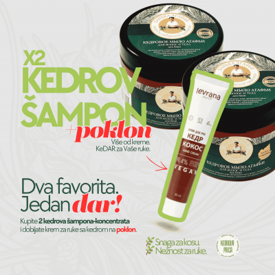 2 Kedrov šampona koncentrata poklon KeDAR krema za ruke