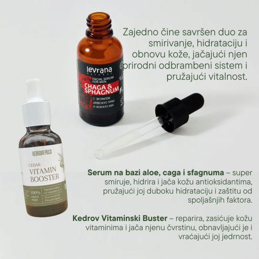 Set Čaga serum i Kedrov vitaminski buster 60 ml