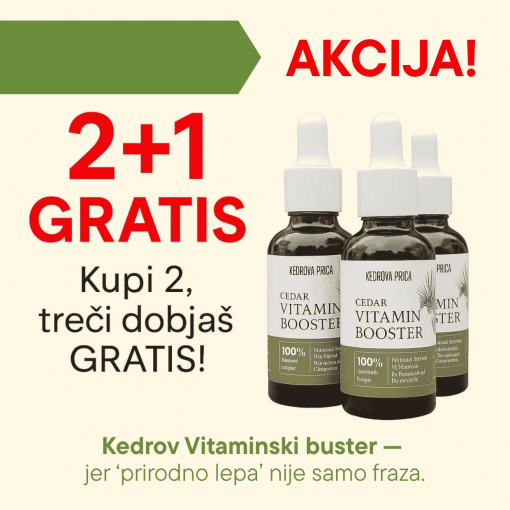 2+1 GRATIS! KP Vitaminski buster za lice KEDAR: vitamini E i A, Niacinamid, Fosfolipidi