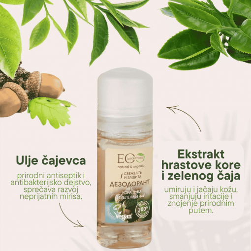 2+1 GRATIS 100% Natural dezodorans za telo HRASTOVA KORA I ZELENI ČAJ 50 ml - Image 4