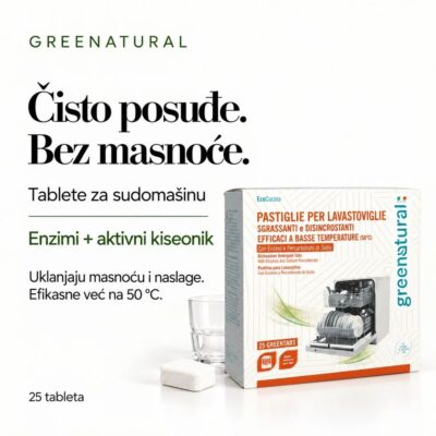 GREENATURAL Tablete za mašinsko pranje sudova 25 kom