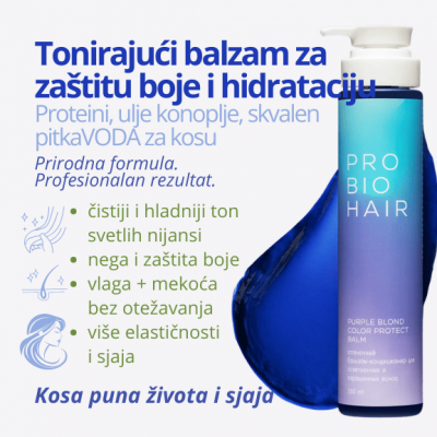 PRO BIO HAIR tonirajući balzam za zaštitu boje i hidrataciju 350 ml