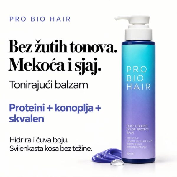 PRO BIO HAIR tonirajući balzam za zaštitu boje i hidrataciju 350 ml