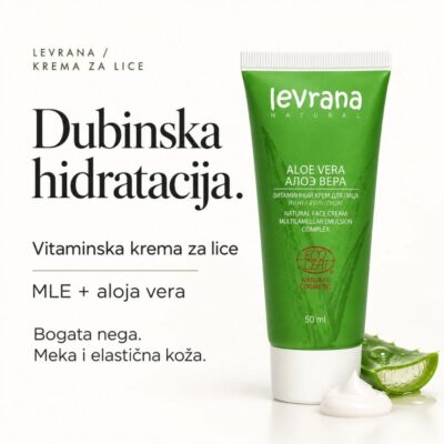 LEVRANA organic ALOJA VERA vitaminska MLE krema za lice 50 ml
