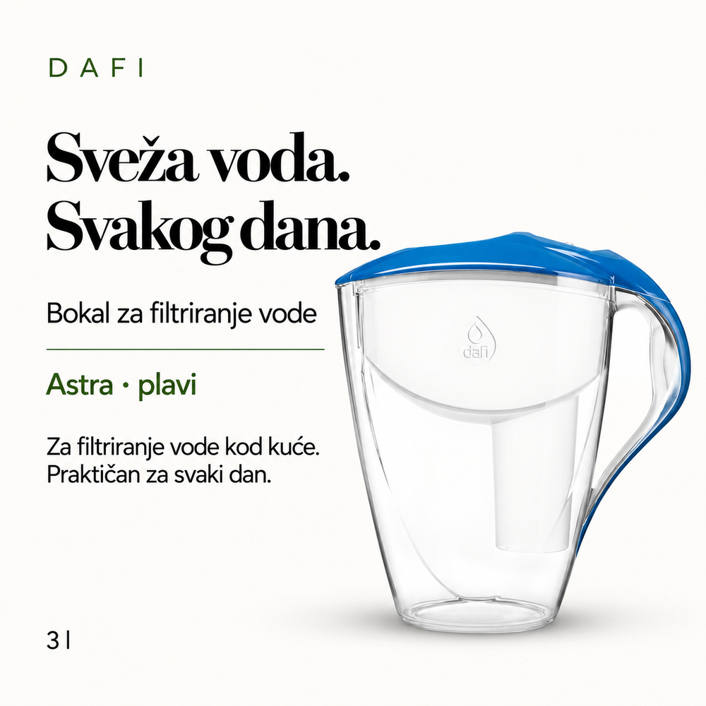 Dafi Bokal za filtriranje vode Astra 3L Plavi