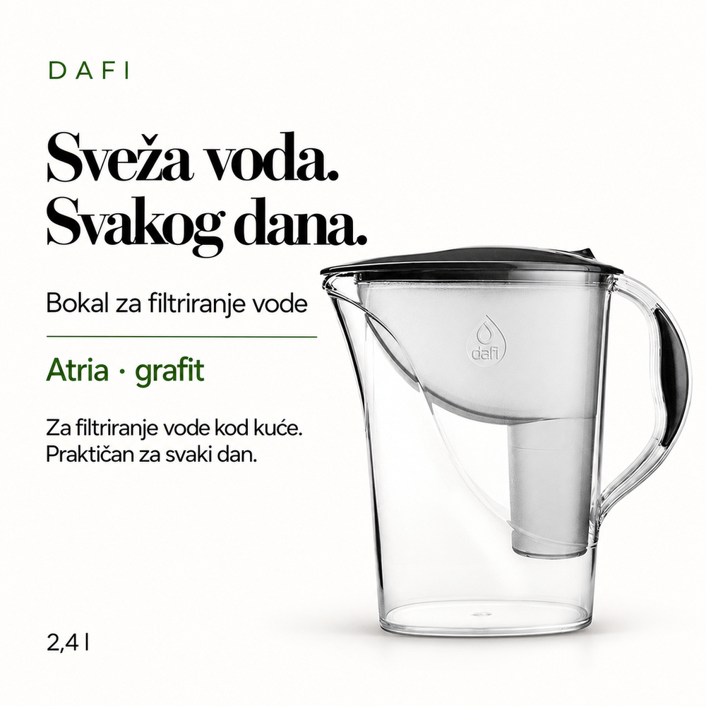 Dafi Bokal za filtriranje vode Atria 2.4 l grafit