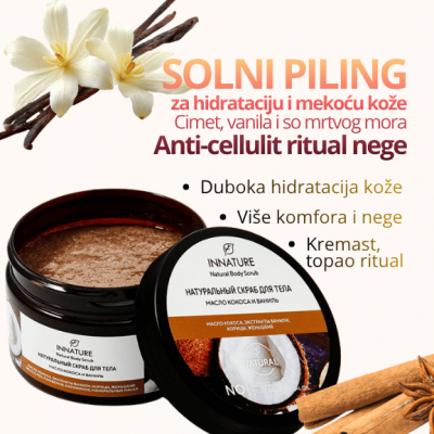 INNATURE Solni piling cimet i vanila — hidratacija