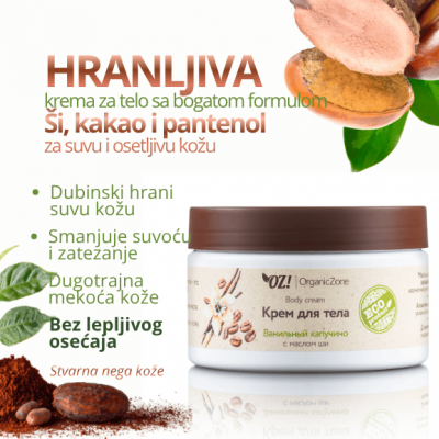OZ hranljiva krema za telo za suvu kožu — ši, kakao i panthenol