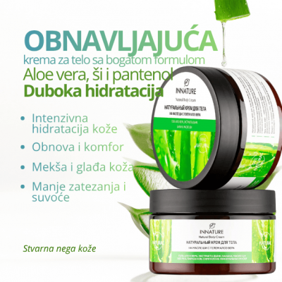INNATURE obnavljajuća krema za telo — duboka hidratacija, aloe vera i ši puter