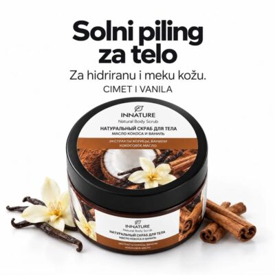 INNATURE Solni piling cimet i vanila Hidratacija 250 ml