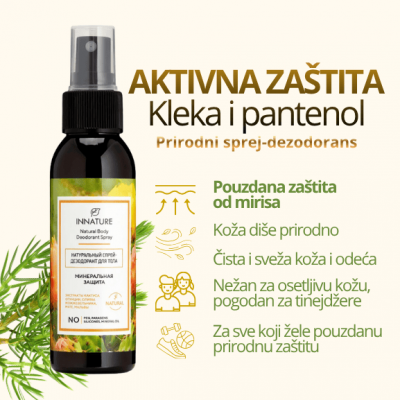 Prirodni sprej-dezodorans Aktivna zaštita Kleka i pantenol 100 ml