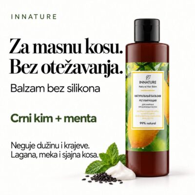 INNATURE Balzam bez silikona Crni kim i menta 250 ml