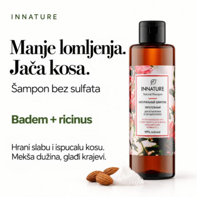 INNATURE Šampon bez sulfata Badem i ricinus 250 ml