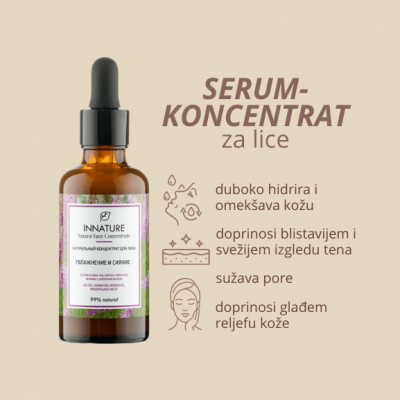 Serum-koncentrat za lice za hidrataciju, blistavost i ujednačen izgled kože 50 ml