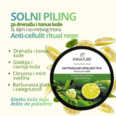 INNATURE Solni piling ši i lajm — drenaža i tonus tela 250 ml