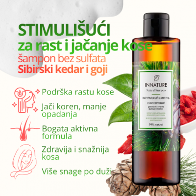 Stimulišući šampon bez sulfata za rast i jačanje kose Sibirski kedar i goji 250 ml