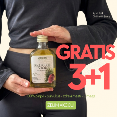 3+1 GRATIS! hladno ceđeno kedrovo ulje Wild grown 100 ml