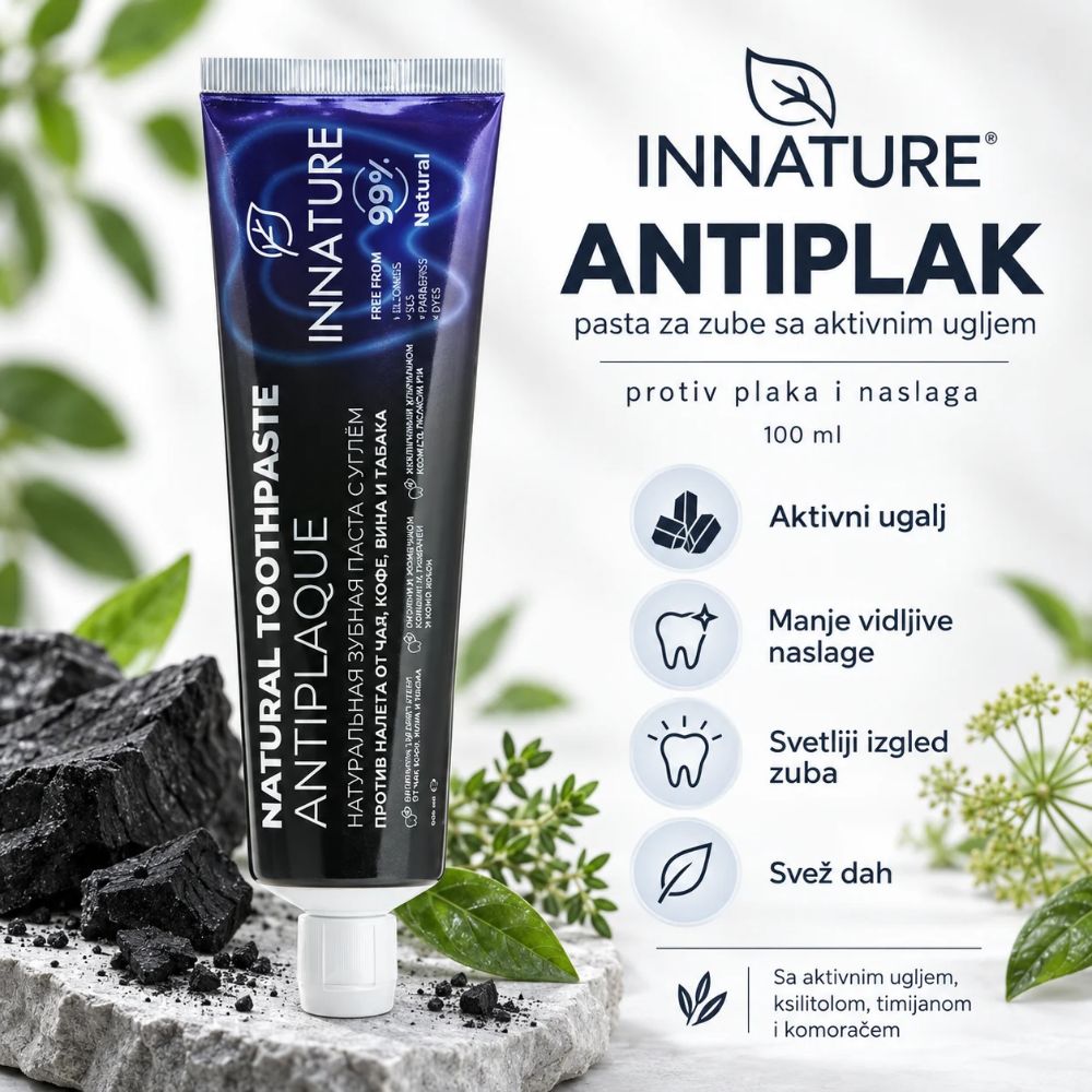 INNATURE Antiplak pasta za zube — aktivni ugalj