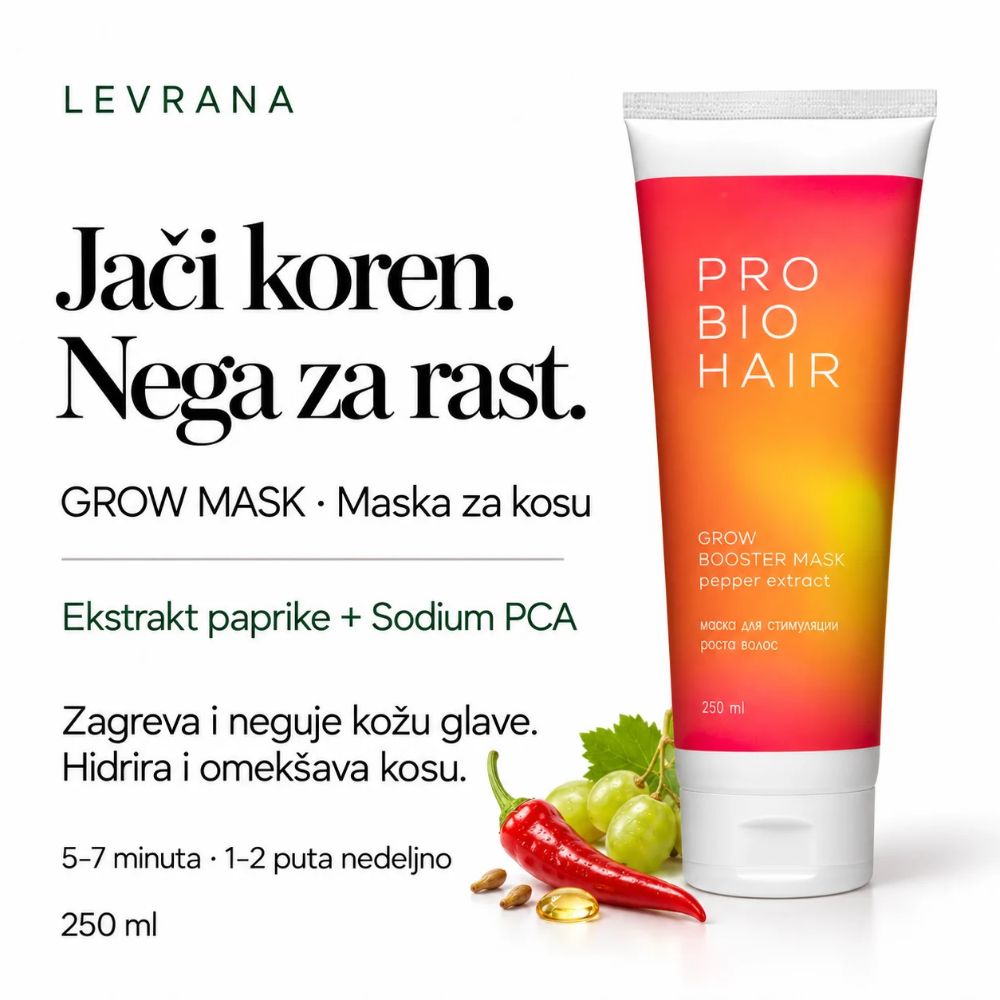 Levrana Pro Bio Grow maska za jačanje korena i rast kose 250 ml